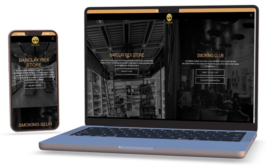 Barclay Rex website on laptop